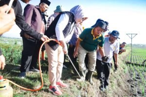 Bunda Indah Serahkan Gas Tikus ke Petani Sidorejo untuk Atasi Serangan Hama