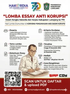 Pemkab Lumajang Gelar Lomba Esai Anti Korupsi dalam Rangka Hakordia dan Harjalu ke-770