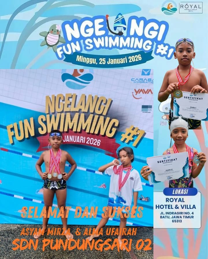 Atlet Renang Cilik Tempursari Borong Medali di Batu, Pembinaan Desa Tuai Hasil