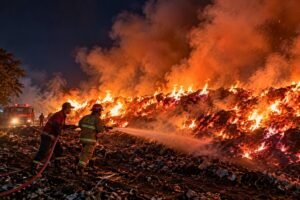 Atasi Kebakaran 1 Hektare Limbah Kayu di Sukodono, Damkar Lumajang Terjunkan 2 Armada