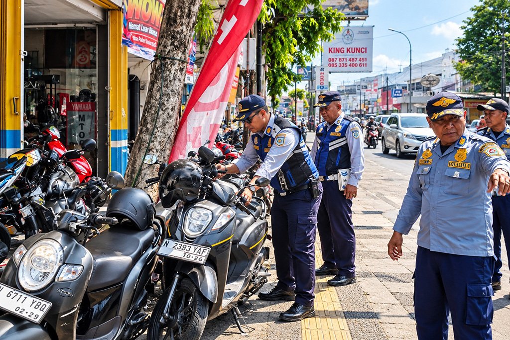 Dishub Lumajang Ingatkan Parkir di Trotoar Jalan PB Sudirman, Hak Pejalan Kaki Jadi Prioritas